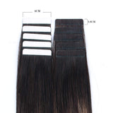 Sixstarhair Silky Straight Beautiful Balayage Color New Trend Tape in Hair Extensions Dark Brown Fading to Chestnut Brown Remy Human Hair Ombre and Piano Colors [Color B2-6 16inch]
