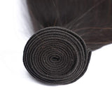 BLACKMOON HAIR Brazilian Virgin Straight Hair 4 Bundles With Lace Closure Unprocessed Human Hair Extensions Weave Natural Black Color (10 12 14 16+8 Inch Closure, Free Part)