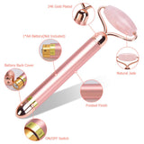 Electric Jade Roller and Gua Sha Massager Set - Anti Aging Face Eye Body Massager for Wrinkles, Skin Firming, Lifting and Slimming - 100% Natural Jade Roller and Jade Stone Guasha Beauty Tool