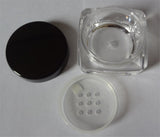 10-gram Square Sifter Jars with Black Cap, Box of 6 for mineral makeup powders
