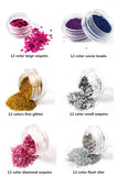 XICHEN72PC nail art glitter powder dust tips decoration (72)