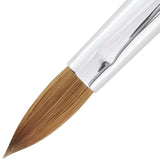 PANA 100% Pure Kolinsky Hair Bristles Acrylic Nail Brush Oval Crimped Shaped Mahogany Wood Handle Professional Salon Quality (Size 10, Mahogany)