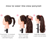XBwig Claw Clip in Ponytail Hair Extension 18" 21" 24"Curly Wavy Straight Hairpiece One Piece A Jaw Long Pony Tails for Women(Dark Brown 24"-Straight)