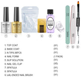 Poly Nail Gel Tools Quick Building Poly Builder UV Gel Tools Kit Finger Extension Tips Mold, DIY Poly Quick Gel Starter Set