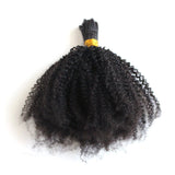 ZigZag Hair Afro Kinky Curly Hair Bulk No Attachment Brazilian Virgin Human Braiding Hair Bulk 4B 4C Virgin Hair Bulk For Braiding 1 Bundle 100% Unprocessed Virgin Human Hair Bulk (22inch, 4B 4C)