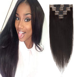 16 Inch Seamless Remy Human Hair Clip in Hair Extensions Black Tape Weft Clip on Hair Extensions 8pcs Rooted Clip In Extensions PU Tape Natural Real Remy Human Hair Off Black #1B