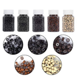 2000pcs Silicone Micro Link Tubes Rings 3.5mm Beads Lined Hair Connector For Human Feather Hair Extension Tip (Black)