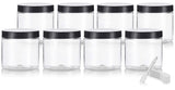 Clear 8 oz / 250 ml PET (BPA Free) Plastic Jar (8 pack) + Spatulas