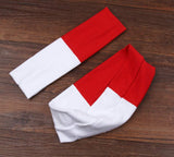Headbands Hairband Cotton Soft and Stretchy Elastic Solid Color 6 Pcs Per Lot (White/Red)