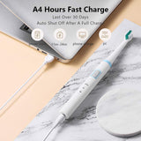 Sonic Electric Toothbrush for Adults Chirdren, 2 Dupont Brush Heads, 2 Modes, 2-Minute Built-in Timer, Recommended by Dentist, Waterproof, USB inductive Charging, Toothbrush Box (229 White)