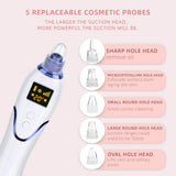 Blackhead Remover Vacuum Pore Cleaner Electric LCD Acne Comedone Pimple Extractor Blackhead Removal Tool with Cold and Hot Compress, 5 Suction Heads for Facial Skin Care