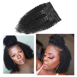 12 pcs Kinky Curly Clip ins Extensions Natural Hair Clip in Afro 3C 4A Curly Human Hair Extensions Black Remy Hair for Black Women 1b, Upgrade 120g/set, 25 clips YALI (20 inch, Kinky curly)