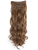 7Pcs 16 Clips 23"-24" Thick Curly Straight Full Head Clip in on Double Weft Hair Extensions
