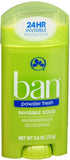 Ban Anti-Perspirant Deodorant Invisible Solid Powder Fresh 2.60 oz (Pack of 10)