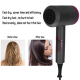 1800W Professional Hair Dryer, 6Types Powerful Constant Temperature Hair Dryer Low Noise with Ionic Conditioning - Powerful, Fast Hairdryer Styling Dryer Hairdryer, 3 Speeds, 2 nozzles(pink)
