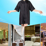 Lurrose Hair Stylist Grooming Smocks Short Sleeve Hairdressing Cape Hairdresser Work Clothes Salon Client Gown for Man Woman (Black M)