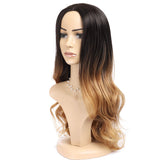 Ombre Wig Blonde Light Brown Middle Part Long Wavy Wig Heat Resistant Synthetic Daily Party Wig for Women