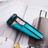 KEMEI Electric Shaver Razor for Men,LCD Display Wet & Dry Mens Razors for Shaving Electric Cordless With Pop-up Trimmer,Rotary Razors Electric Shavers for Men Waterproof Rechargeable -Blue