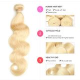 8-40Inch Honey 613 Blonde Human Hair Bundles Brazilian Body Wave 1 Bundles 10A Grade 100% Unprocessed Virgin Long Remy Weave Hair Extensions (12inch, 613 blonde-body wave)