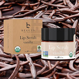 Organic Lip Scrub - Vanilla Sugar Scrub, Lip Scrubs Exfoliator & Moisturizer, Lip Care