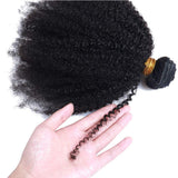 Mongolian Afro Kinkys Curly Human Hair 3 Bundles 4B 4C Afro Kinkys Bulk Human Hair Weave Weft for Black Women Natural Black 8 10 12 Inch