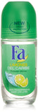 3 Fa Shower Gel Caribbean Lime 550 millileter with 1.7 Ounce Roll-on Deodorant