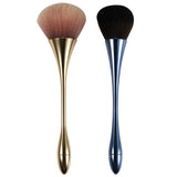 Vtrem 2 Pieces Large Powder Mineral Brush, Foundation Makeup Brushes, Face Brush for Large Coverage Loose Powder & Blush Blending Buffing (Gold & Blue)