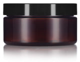 Amber Plastic (BPA Free) Refillable Low Profile Jar - 8 oz (6 Pack) + Spatulas
