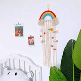Sigdio Hair Bows Holder Handmade Bohemian Girls Clips Organizer Hairpins Rainbow Hanger for Storage or Decoration (Red)