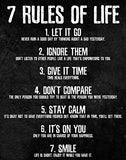 7 Rules of Life Motivational Poster - Printed on Premium Cardstock Paper - Sized 11 x 14