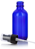 2 oz Cobalt Blue Glass Boston Round Treatment Pump Bottle (10 Pack) + Funnel