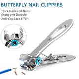 Nail Clipper for Thick Nails– Semeida Ultra Wide Jaw Opening Nail Clippers Toenail Cutter with Nail File, Men & Women Pedicure nail clippers(Silver)