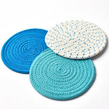 Kitchen Pot Holders Set Trivets Set 100% Pure Cotton Thread Weave Hot Pot Holders Set