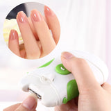 Walfront Electric Nail Trimmer White Green Dual-use Nails Trim File Clipper Manicuring Tools