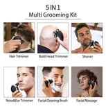 TIKLEAN Electric Razor for Men Head Shaver for Bald Men Grooming Kit Wet Dry Rotary Shavers Nose Hair Beard Trimmer Clippers Facial Cleaning Brush Cordless Waterproof USB Charging Rechargeable