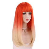 Orang Gradiente Blonde Long Straight Wigs With Bang for Women Girls (1#)