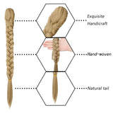 Hebelin 21" Ponytail Fishtail Braid Extension Long Clip on in Claw Clip Synthetic Ponytail Hairpieces Claw Jaw Braiding Hair