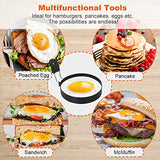 COTEY Large 3.5" Nonstick Egg Rings Set of 4, Round Crumpet Ring Mold Shaper