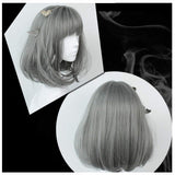 16 inch hair Gals Japan Harajuku Daily Hair Sweet Lolita Grey Wig Christmas Anime Cosplay Party Costume Super Natural Club Full Wigs