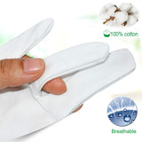 Cotton Gloves 10 Pairs - 9inch Long Work Gloves Cosmetic Moisturizing Gloves for Dry Hands & Eczema, Jewelry Inspection and More - Medium Size