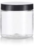 Clear 8 oz / 250 ml PET (BPA Free) Plastic Jar (8 pack) + Spatulas