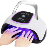 UV LED Nail Lamp, 108W UV LED Nail Dryer for Gel Polish with Large Space for 2 Hands, 4 Timer Setting, Automatic Sensor Salon Curing Lamp for Professional Fingernail and Toenail Art