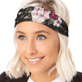 Hipsy Adjustable Cute Fashion Sports Headbands Xflex Wide Hairband for Women Girls & Teens (3pk Charcoal/Floral/Black Xflex)