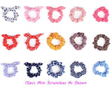 30PCS Small Scrunchies For Hair For Toddler Girls,Great Baby Elastic Hair Ties For Kids Brithday Party, Hair Bands Ponytail Holder Hair Accessories