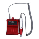 30000 RPM Nail File Drill Machine, Portable Rechargeable Polishing Buffer and Smooth Nails Device Tool Set (Red)