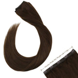 Ugeat Clip in Hair Extensions Human Hair 14inch Clip in 100% Real Human Hair Extensions 50Gram #4 Dark Brown One Piece Clip in Human Hair Extensions with 5 Clips for Women