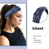 Bohend Fashion Women Headband Wide PU Leather Knotted Hair Hoop Solid Turban Daily Use Hair Accessories for Women and Girls(4pcs)