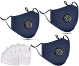 3 PCS Women Men Washable Reusable Cotton Face Madks, Navy1