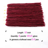 6Packs/Lot 18 Inch Micro Crochet Hair Braids Slender Straight Goddess Faux Locs Crochet Hair Synthetic Sister Locs Crochet Hair Braids Synthetic Braiding Hair Extensions For Women(BUG#)
