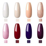 Shelloloh 8PC Gel Nail Polish Kit with 24W Nail Dryer,Top&Base Coat,Manicure Tools and Decorations